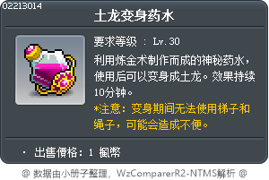 土龙变身药水 Tooltip