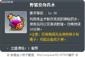 野猪变身药水 Tooltip