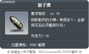 银子弹 Tooltip
