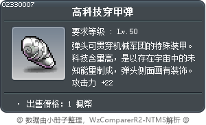 高科技穿甲弹 Tooltip