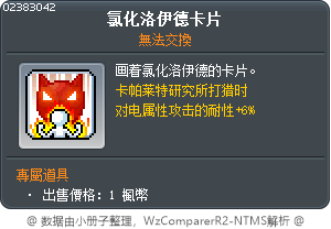氯化洛伊德卡片 Tooltip