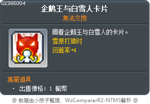 企鹅王与白雪人卡片 Tooltip