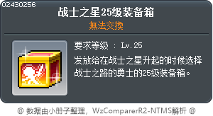 劍士之星25等級裝備箱子 Tooltip
