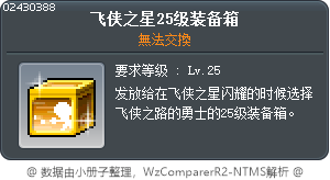 盜賊之星25等級裝備箱 Tooltip