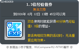1.3X EXP Coupon Tooltip
