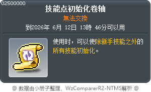技能点初始化卷轴 Tooltip