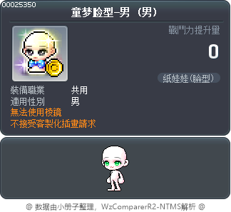 童梦脸型-男 Tooltip