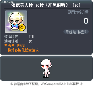泪痣美人脸-女脸（红色眼睛） Tooltip