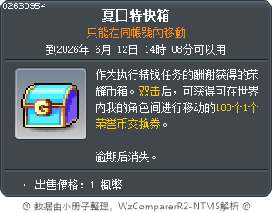 夏日特快箱 Tooltip
