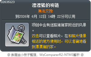 漂漂猪的项链 Tooltip