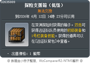 探险支援箱（低级） Tooltip