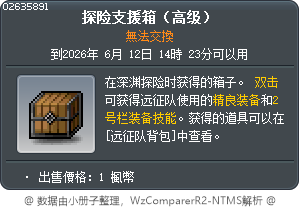探险支援箱（高级） Tooltip