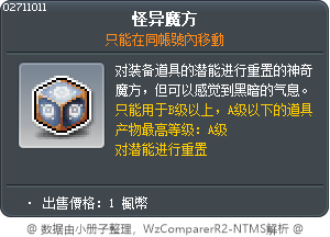 怪异魔方 Tooltip