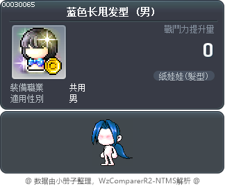 蓝色长甩发型 Tooltip