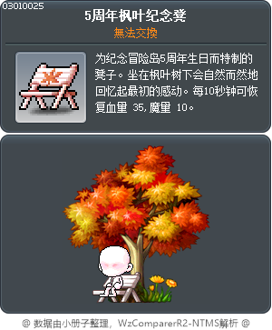 5周年枫叶纪念凳 Tooltip