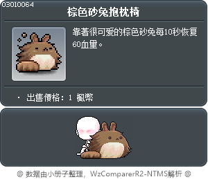 棕色砂兔抱枕椅 Tooltip
