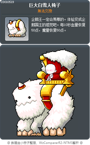 巨大白雪人椅子 Tooltip
