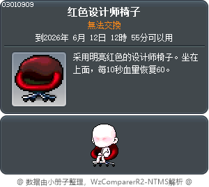 红色设计师椅子 Tooltip