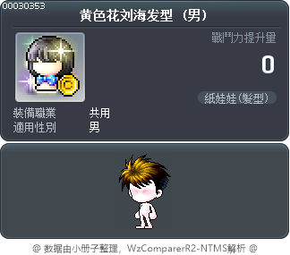 黄色花刘海发型 Tooltip