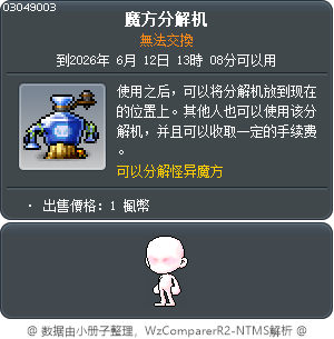 魔方分解机 Tooltip