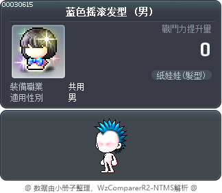 蓝色摇滚发型 Tooltip