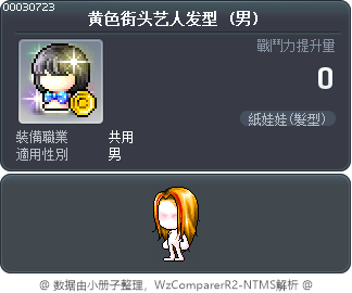 黄色街头艺人发型 Tooltip