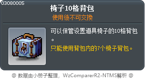 椅子10格背包 Tooltip