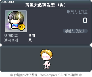 黄色天然碎发型 Tooltip