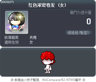 红色浓密卷发 Tooltip