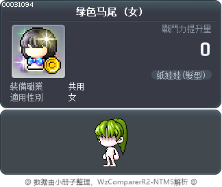 绿色马尾 Tooltip
