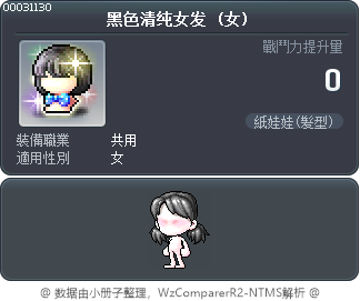 黑色清纯女发 Tooltip