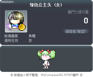 绿色公主头 Tooltip