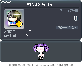 紫色辣妹头 Tooltip