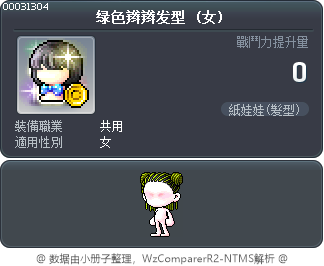 绿色辫辫发型 Tooltip