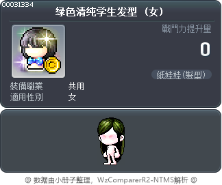 绿色清纯学生发型 Tooltip