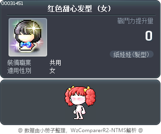 红色甜心发型 Tooltip
