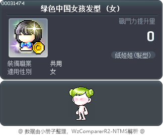 绿色中国女孩发型 Tooltip