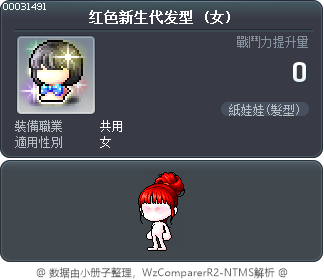 红色新生代发型 Tooltip