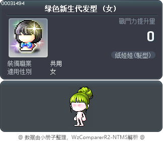 绿色新生代发型 Tooltip
