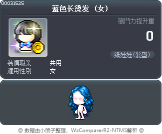 蓝色长烫发 Tooltip