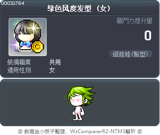 绿色风度发型 Tooltip
