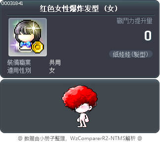 红色女性爆炸发型 Tooltip