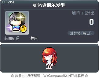 红色谢丽尔发型 Tooltip