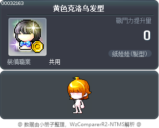 黄色克洛乌发型 Tooltip