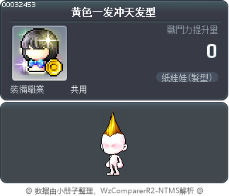 黄色一发冲天发型 Tooltip