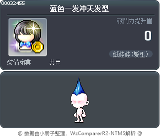 蓝色一发冲天发型 Tooltip