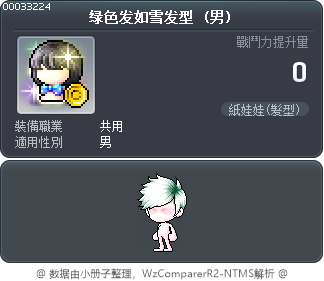 绿色发如雪发型 Tooltip