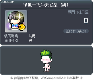 绿色一飞冲天发型 Tooltip