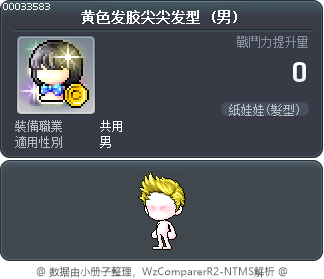 黄色发胶尖尖发型 Tooltip
