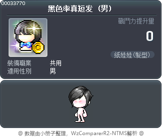 黑色率真短发 Tooltip